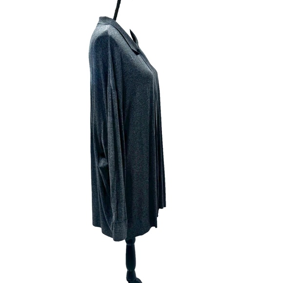 NORMA KAMALI DARK GRAY OVERSIZED BOYFRIEND NK SHIRT - NWT - Picture 8 of 16